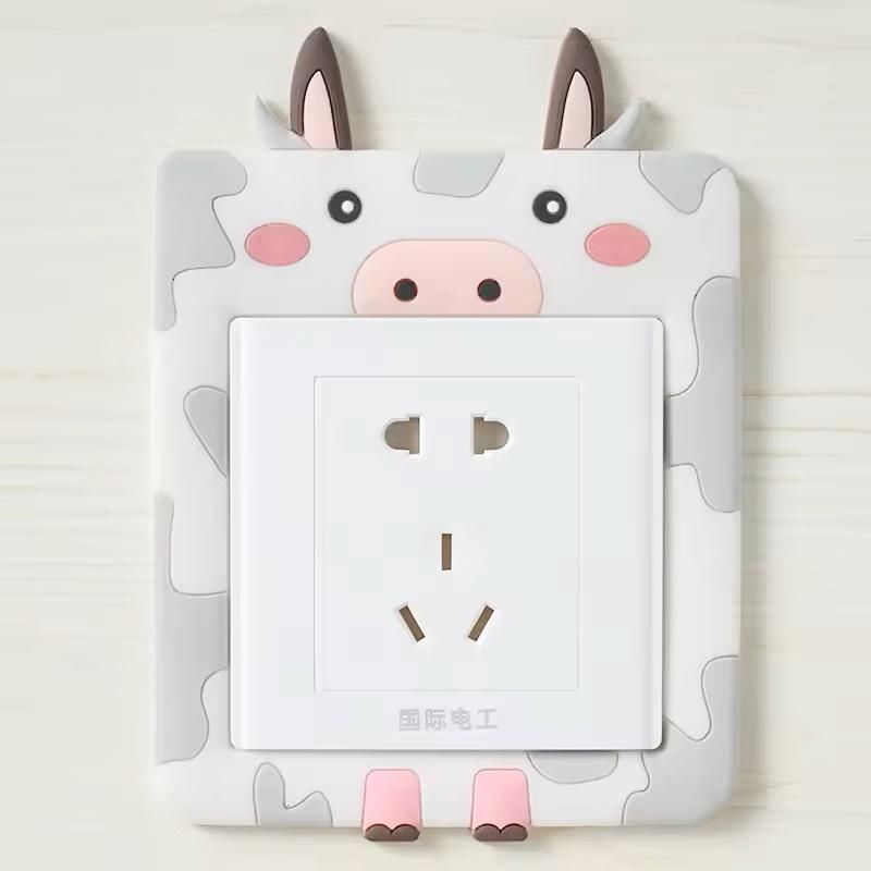Cute Cartoon Power Socket Stickers Assorted Color (Pack of 2).