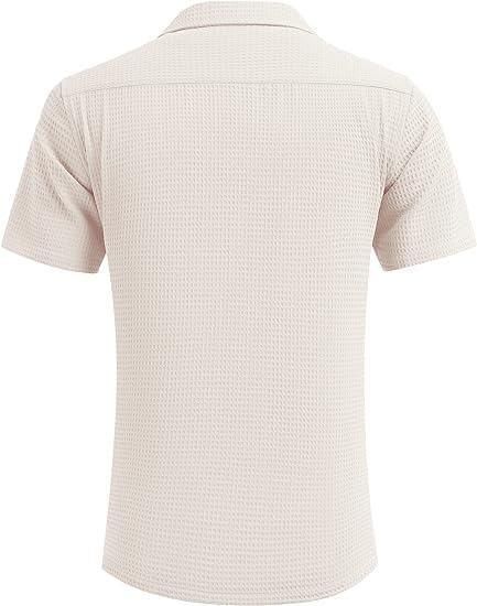 Men's Knit Stylish Half Sleeve Shirt Beige.
