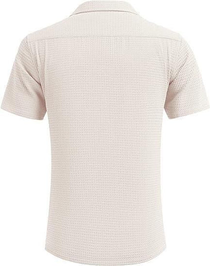 Men's Knit Stylish Half Sleeve Shirt Beige.