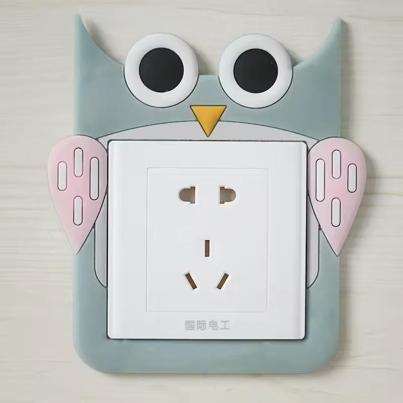 Cute Cartoon Power Socket Stickers Assorted Color (Pack of 2).