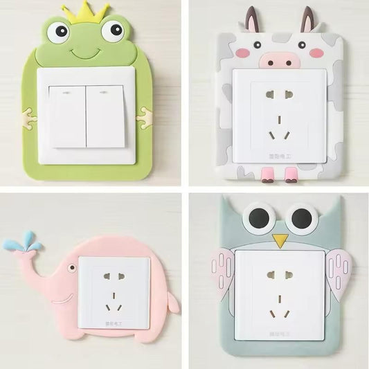 Cute Cartoon Power Socket Stickers Assorted Color (Pack of 2).