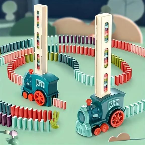 Train Toy Domino Set for Kids BPA Free Plastic with Sound Effects.