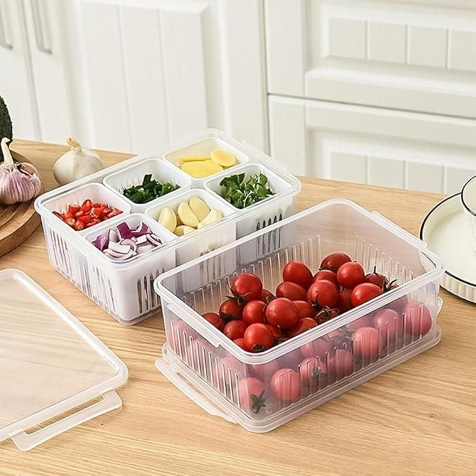 Food Storage Box With Lid and 6 Compartments.