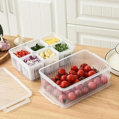 Food Storage Box With Lid and 6 Compartments.