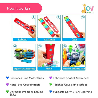 Train Toy Domino Set for Kids BPA Free Plastic with Sound Effects.