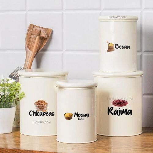 3D Waterproof Kitchen Spice Jar Label Stickers (Pack of 1 - 60 Stickers).