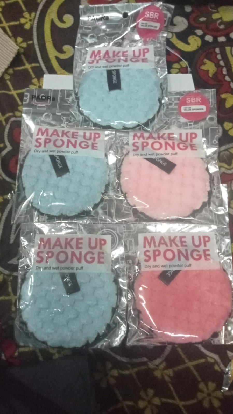 Microfiber Reusable Makeup Removal Sponge Pads For Deep Cleansing (Pack of 3).