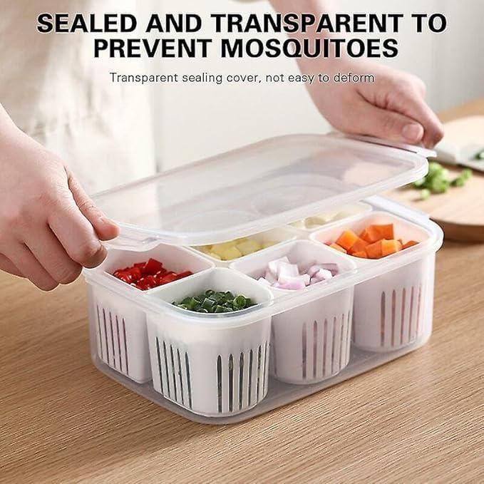 Food Storage Box With Lid and 6 Compartments.