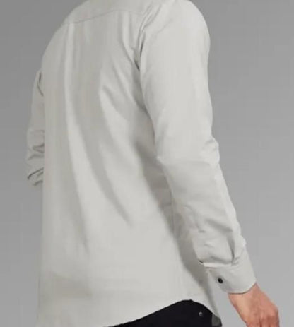 Men's Solid Satin Stylish Casual Shirt Grey.