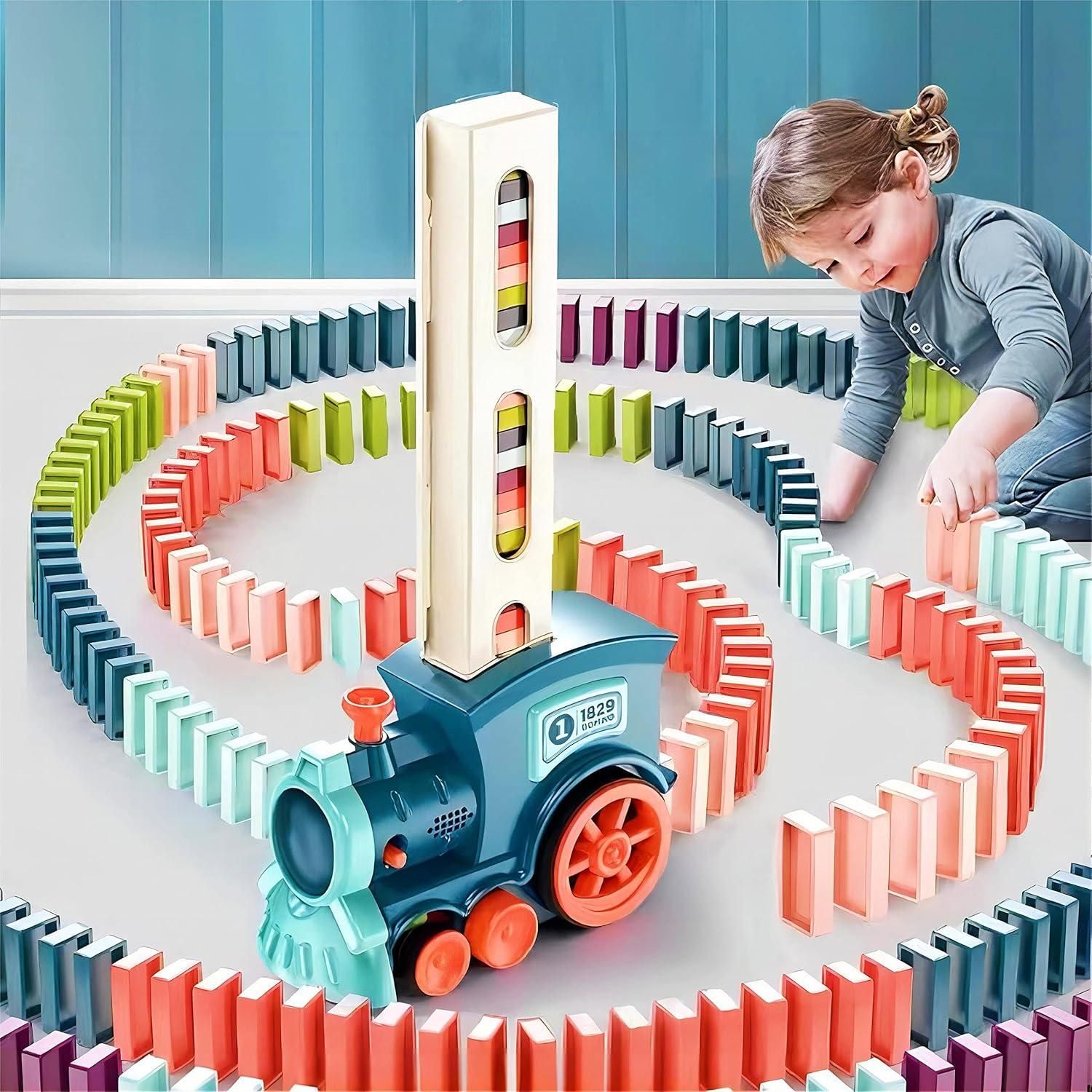 Train Toy Domino Set for Kids BPA Free Plastic with Sound Effects.