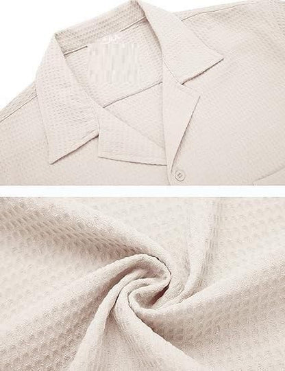 Men's Knit Stylish Half Sleeve Shirt Beige.