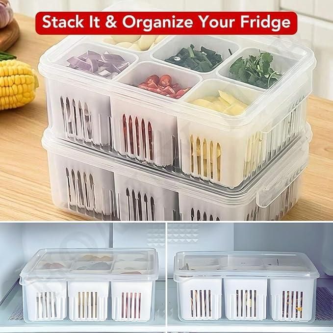 Food Storage Box With Lid and 6 Compartments.
