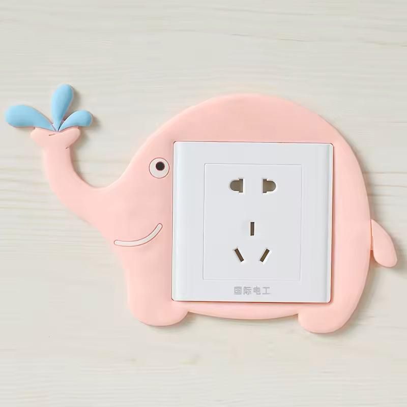 Cute Cartoon Power Socket Stickers Assorted Color (Pack of 2).
