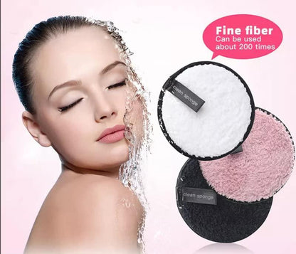 Microfiber Reusable Makeup Removal Sponge Pads For Deep Cleansing (Pack of 3).